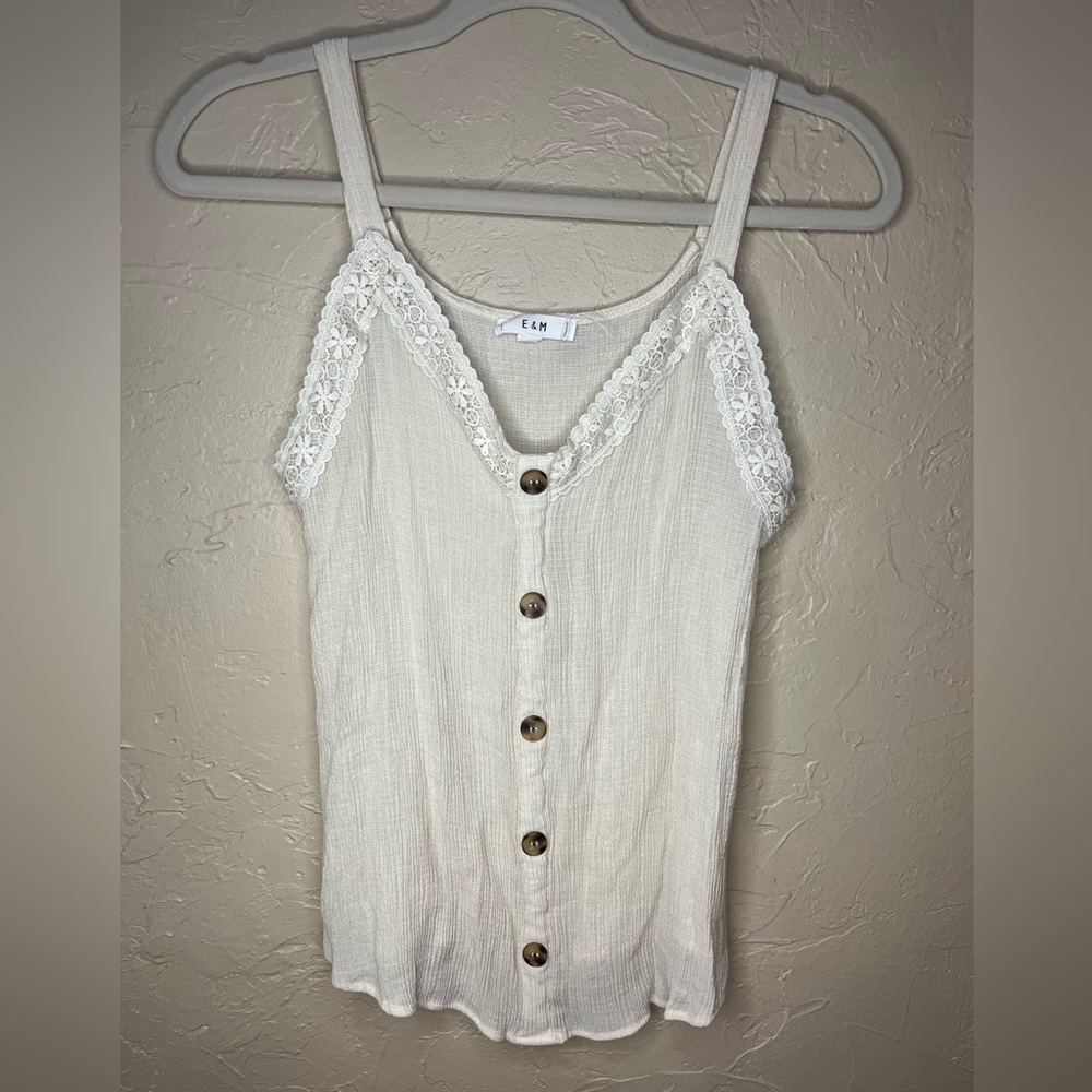 E&M cream blouse SZ:M